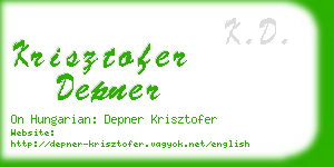 krisztofer depner business card